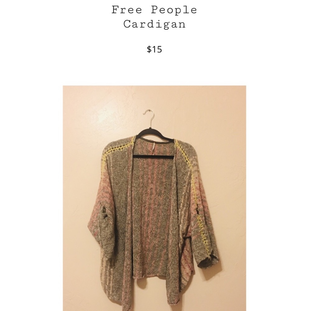 Pastel free people cardigan! Needs a little TLC!